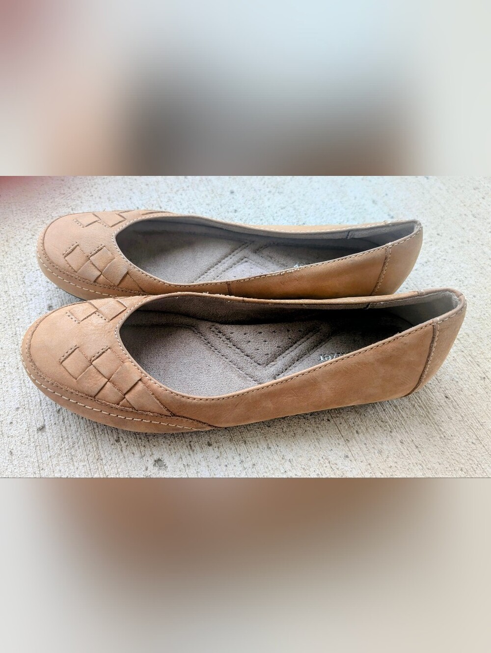 Naturalizer Women's Tan Woven Leather Slip-On Flats - Picture 2 of 3